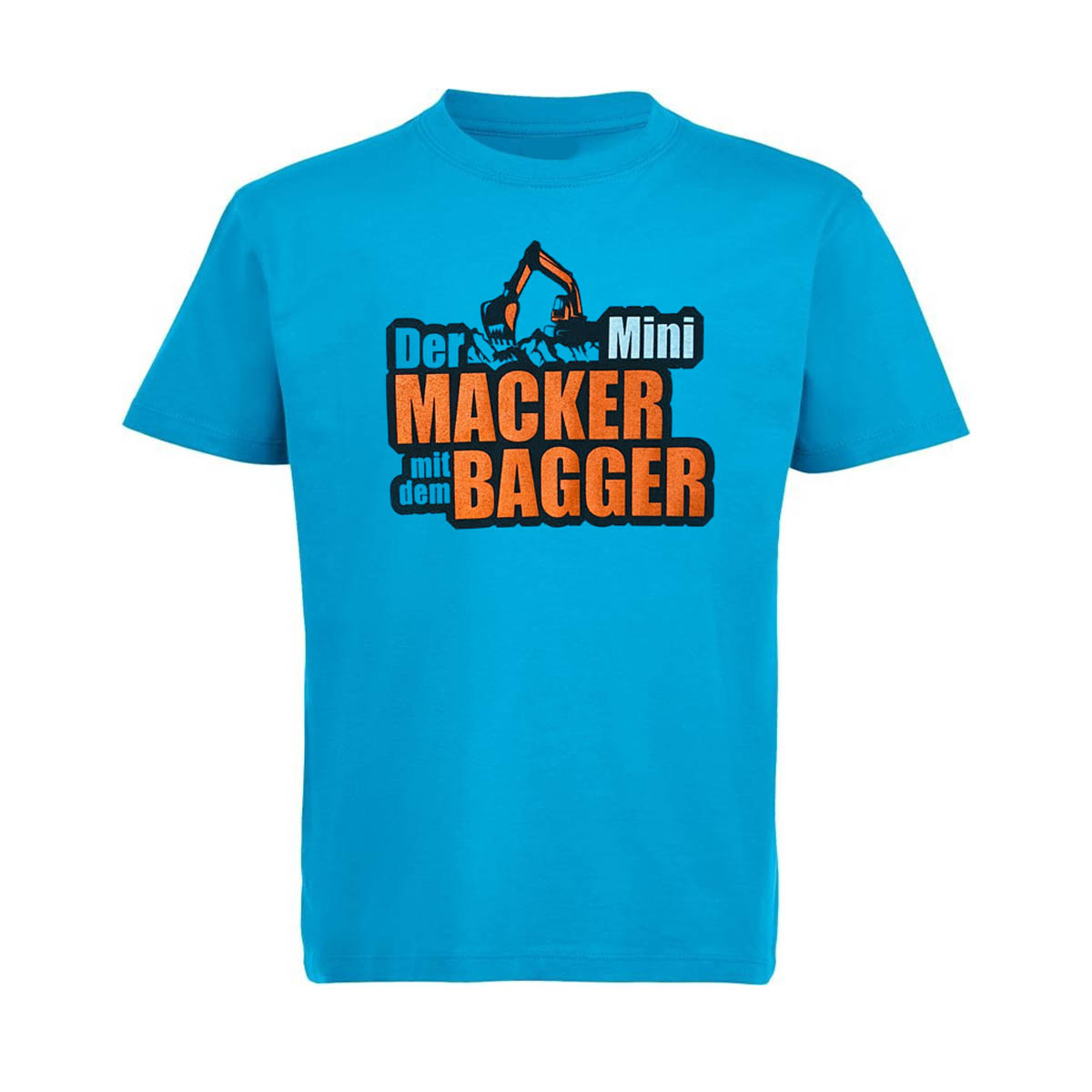 Der Macker mit dem Bagger - Kinder T-Shirt Mini NEU [Aqua]