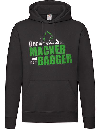Der Macker mit dem Bagger - Hoodie Logo [schwarz]
