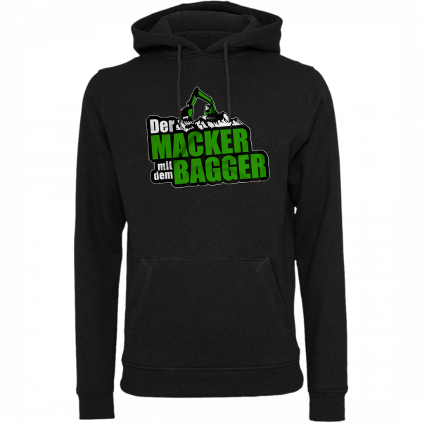 Der Macker mit dem Bagger - Hoodie Logo [schwarz]